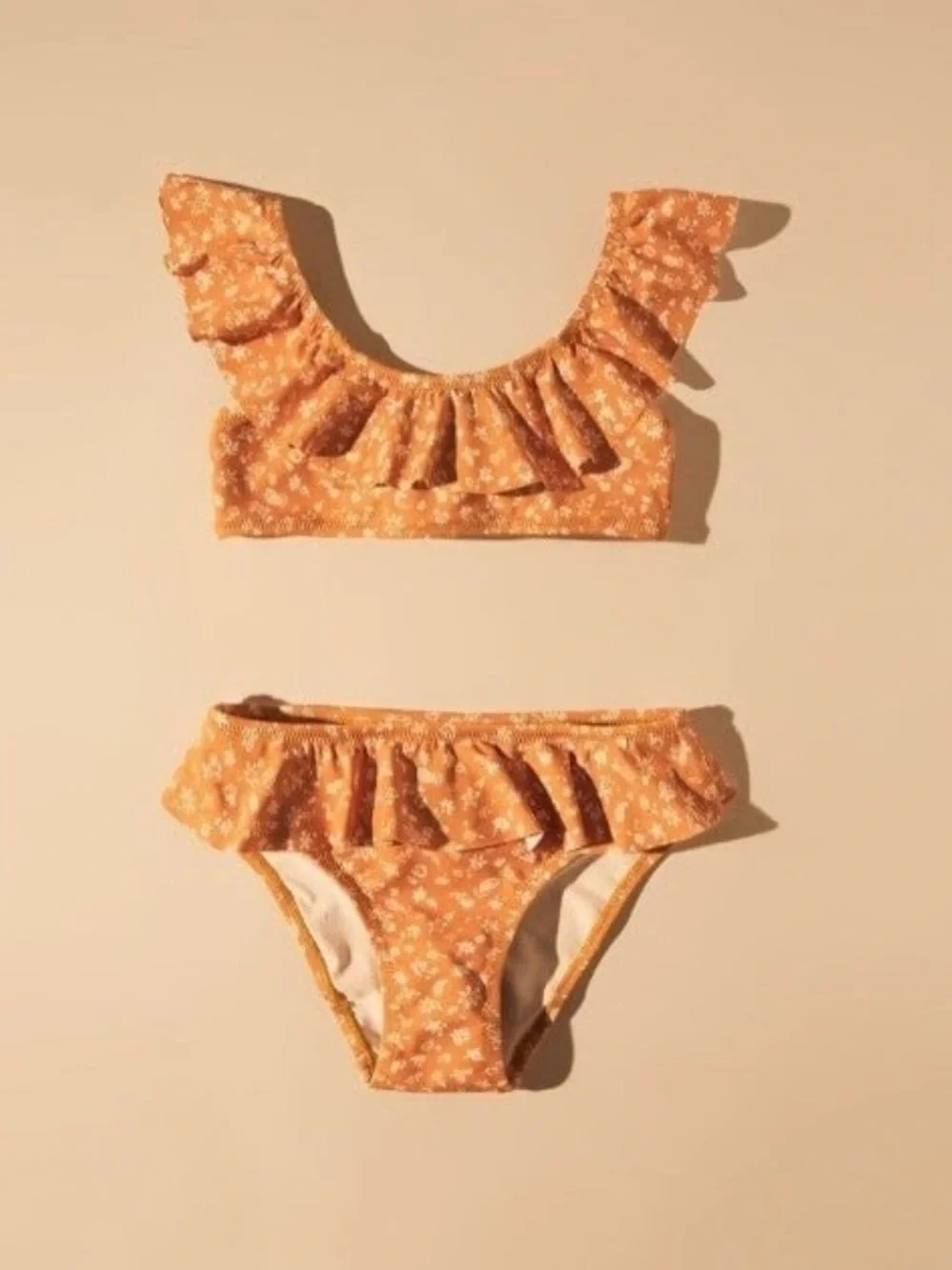 New ZARA Kids Girls Ruffled Floral Bikini Set